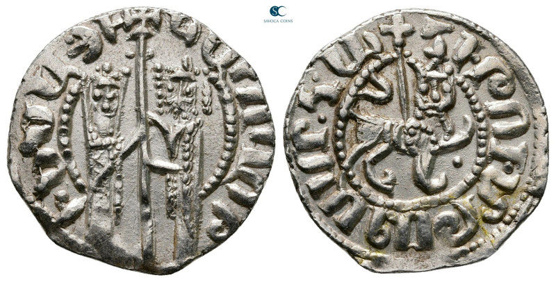 Cilician Armenia. Royal. Hetoum I, with Zabel AD 1226-1270. 
Tram AR

21 mm, ...