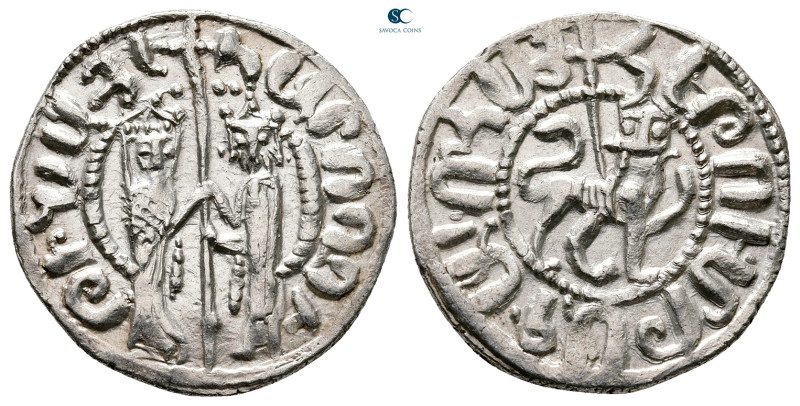 Cilician Armenia. Royal. Hetoum I, with Zabel AD 1226-1270. 
Tram AR

22 mm, ...