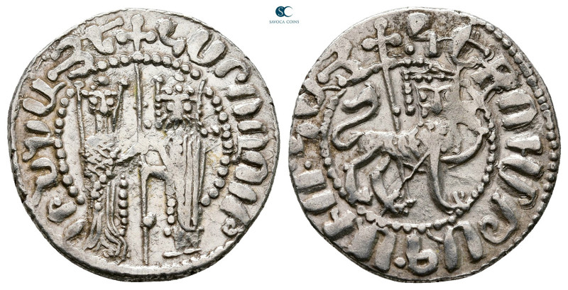 Cilician Armenia. Royal. Hetoum I, with Zabel AD 1226-1270. 
Tram AR

21 mm, ...