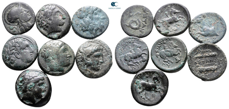 Lot of ca. 7 greek bronze coins (Philipp II, Alexander IIIm Termessos, Philetair...