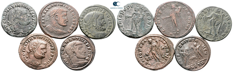 Lot of ca. 5 roman coins (Maximianus Herculius, Galerius, Maxentius) / SOLD AS S...