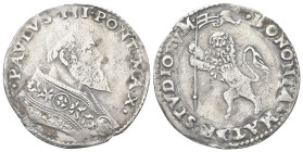 BOLOGNA
Paolo III (Alessandro Farnese), 1534-1549.
Bianco.
Ag
gr. 5,11
Dr. PAVLVS III PONT MAX. Busto a s. con zucchetto e piviale decorato da gi...