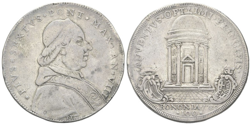 BOLOGNA
Pio VI (Giannangelo Braschi), 1775-1799.
Scudo da 100 Bolognini 1782 a...