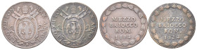 BOLOGNA
Leone XII (Annibale Sermattei della Genga), 1823-1829.
Mezzo Baiocco 1824 a. I, I tipo (lotto di 2 esemplari).
Æ
gr. 6,28-5,66
Dr. Stemma...