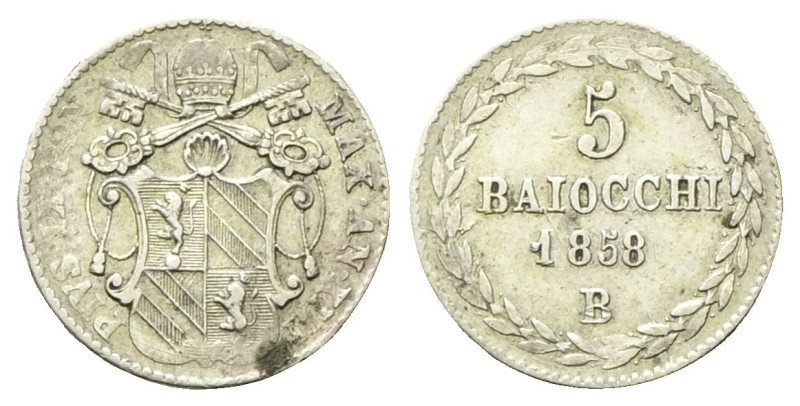 BOLOGNA
Pio IX (Giovanni Maria Mastai Ferretti), 1846-1878.
5 Baiocchi 1858 a....