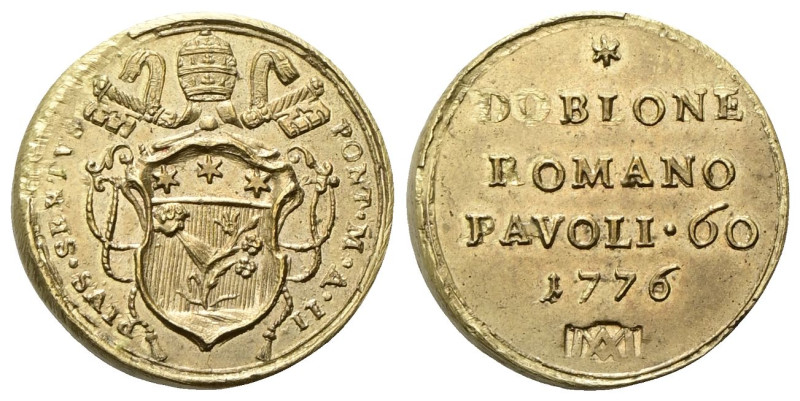 BOLOGNA
Pio VI (Giannangelo Braschi), 1775-1799.
Peso monetario di 2 Doppie Ro...