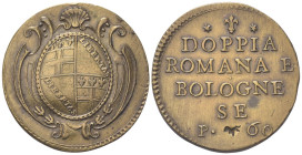 BOLOGNA
Senza indicazione di autorità emittente.
Peso monetale della Doppia Romana e Bolognese da 60 Paoli.
Æ
gr. 10,89 mm 28,5
Dr. Stemma di Bol...