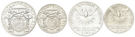 CITTA' DEL VATICANO
Sede Vacante (Cam. Card. Eugenio Pacelli), 1939.
10 Lire e 5 Lire 1939.
Ag
Dr. Stemma del Cardinale Pacelli su croce di Malta,...