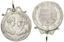 FIRENZE
Carlo Ludovico di Borbone, con la reggenza di Maria Luisa, 1803-1807.
Mezzo Dena 1807.
Ag
gr. 28,94
Dr. Busti affiancati.
Rv. Stemma cor...