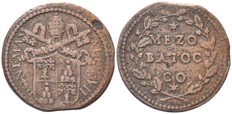 GUBBIO
Alessandro VII (Fabio Chigi), 1655-1667.
Mezzo Baiocco.
Æ
gr. 7,03
D...