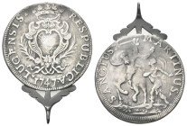 LUCCA
Repubblica, 1369-1799.
Scudo 1747 detto Panterino.
Ag
gr. 27,43
Dr. RESPUBLICA - LUCENSIS. Stemma coronato fra due pantere; sotto, 1747.
R...