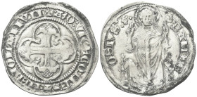 MILANO
Azzone Visconti, 1329-1339.
Grosso da 2 Soldi.
Ag
gr. 2,91
Dr. A3O VICECOMES MEDIOLANVM. Croce gigliata in doppio quadrilobo ornata di qua...