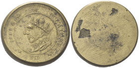MILANO
Filippo IV di Spagna, 1621-1665.
Peso monetale del Ducatone.
Æ dorato
gr. 31,74
Dr. DUCATONE DI MILANO. Busto radiato a s.
Rv. -
Mazza 1...