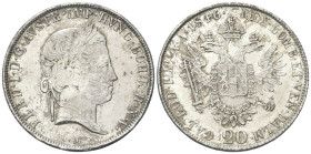 MILANO
Ferdinando I d'Asburgo Lorena, 1835-1848.
20 Kreuzer 1846, M.
Ag
gr. 6,67
Dr. Testa laureata a d.
Rv. Aquila bicipite coronata.
Pag. 199...