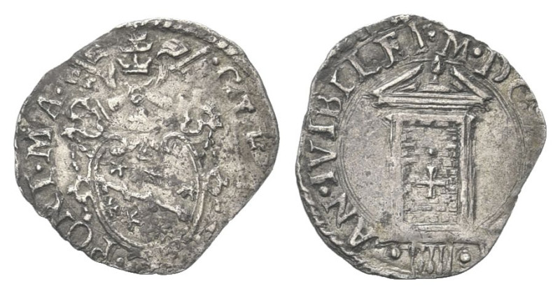 ROMA
Clemente VIII (Ippolito Aldobrandini), 1592-1605. 
Mezzo Grosso 1600.
Ag...