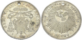 ROMA
Sede Vacante (Cam. Card. Tommaso Riario Sforza), 1846.
Scudo Romano 1846
Ag
gr. 26,79
Dr. SEDE VACANTE - MDCCCXXXXVI. Stemma Riario Sforza a...