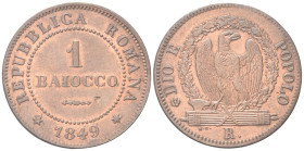 ROMA
Seconda Repubblica Romana, 1848-1849.
Baiocco 1849.
Æ
gr. 
Dr. Valore entro cerchio perlinato.
Rv. Aquila verso d., su fascio, entro ghirla...