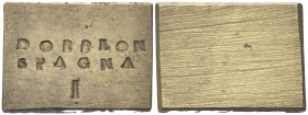 ROMA
Carlo III di Borbone, Re di Spagna 1759-1788.
Peso Monetale rettangolare di 8 Reales.
Æ
gr. 27,06 mm 22,4x30,5
Dr. DOBBLON / SPAGNA / 1. Ste...