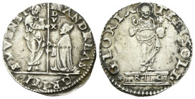 VENEZIA
Andrea Gritti Doge LXXVII, 1523-1532.
Lira o Mocenigo.
Ag
gr. 6,46
Dr. ANDREAS - GRITI - S M VENET. San Marco consegna il vessillo al dog...