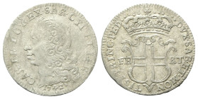 REGNO DI SARDEGNA
Carlo Emanuele III, 1730-1773.
5 Soldi 1742 III Tipo, Torino.
Ag
gr. 3,34
Dr. CAR EM D G REX - SAR CYP ET IER. Testa a s. con l...