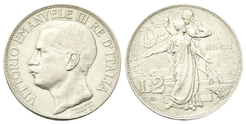 REGNO D’ITALIA
Vittorio Emanuele III, 1900-1943.
2 Lire 1911 Roma, Cinquantena...