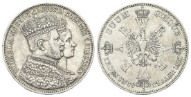 GERMANIA
Prussia. Friedrich Wilhelm IV, 1840-1861.
Tallero 1861 A.
Ag
gr. 18,43
Dr. Busti affiancati a d.
Rv. Aquila coronata con scettro e glob...