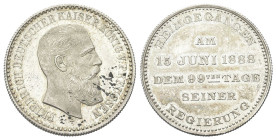 GERMANIA
Prussia. Friedrich III, 1888. 
Medaglia 1888.
Ag
gr. 9,75
Dr. FRIEDRICH DEUTSCHER KAISER KONIG V PREUSSEN. Testa nuda a d.
Rv. HEIMGE G...