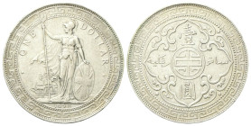 HONG KONG
Regina Vittoria, 1837-1901.
Trade Dollar 1898.
Ag
gr. 26,91
Dr. La Britannia stante verso s. che tiene il tridente e scudo con la nave ...