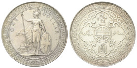 HONG KONG
Regina Vittoria, 1837-1901.
Trade Dollar 1901, zecca di Bombay.
Ag
gr. 26,87
Dr. La Britannia stante v.s.che tiene il tridente e scudo ...