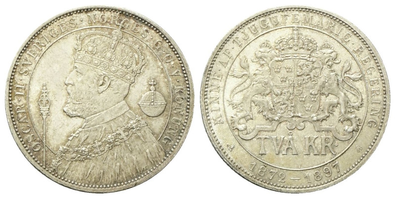 SVEZIA
Oscar II, 1872-1907.
2 Korone 1897,(25° anniversario Adesione del re Os...