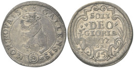 SVIZZERA
Cantone di San Gallo, sec. XVII.
15 Kreuzer 1737.
Ag
gr. 4,52
Dr. MON NOVA ST GALLENSIS. Orso entro cerchio verso s.
Rv. SOLI / DEO / G...