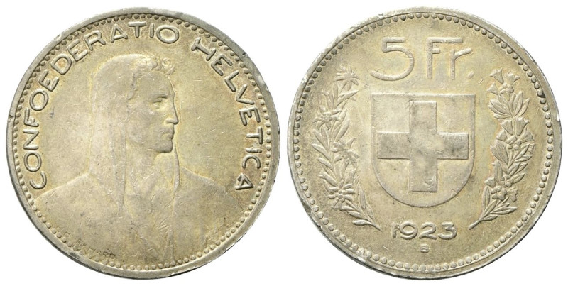 SVIZZERA
Confederazione Elvetica, dal 1848.
5 Franchi 1923, Berna.
Ag
gr. 24...