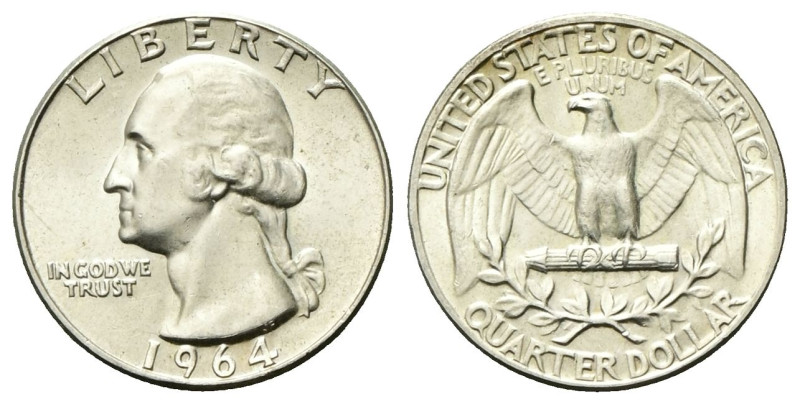 USA
Federazione.
1/4 di Dollaro 1964 “Washington silver Quarter”
Ag
gr. 6,33...