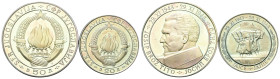 YUGOSLAVIA
Repubblica Socialista Federale, 1963-1992. 
Dittico 50 e 20 Dinara 1968, 25mo Anniversario della Repubblica.
Ag
gr. 29,14 complessivi
...