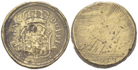 Italia
Carlo III di Borbone, Re di Spagna 1759-1788.
Peso Monetale di 8 Reales.
Æ
gr. 26,75 mm 28,8
Dr. DOPPIA - SPAGNA. Stemma coronato con le a...