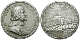 ANZIO
Vincenzo Costaguti (cardinale), 1612-1660.
Medaglia 1647 opus A. Hamaerani.
Pb
gr. 41,28 mm 42,2
Dr. VINCENTIVS S R E DIAC CARD COSTAGVTVS....
