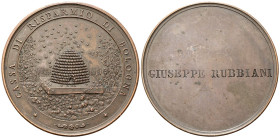 BOLOGNA
Sec. XX.
Medaglia opus F. Speranza.
Æ
gr. 71,87 mm 59
Dr. CASSA DI RISPARMIO DI BOLOGNA. Alveare di api.
Rv. GIUSEPPE RUBBIANI. Iscrizio...