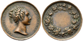 BOLOGNA
Carlotta Marchionni (attrice e cantante), 1796-1861.
Medaglia 1822.
Æ
gr. 35,86 mm 42,8
Dr. CARLOTTA MARCHIONNA DECVS ARTIS SCENICAE. Tes...