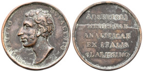 CESENA
Maurizio Bufalini (medico), 1787-1875.
Medaglia s. data opus sconosciuto.
Æ
gr. 18,90 mm 35,4
Dr. MAVRITIO - BVFALINIO. Testa a s.
Rv. AD...