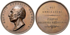 FIRENZE
Maurizio Bufalini (medico), 1787-1875.
Medaglia 1863 opus A. Pieroni.
Æ
gr. 71,68 mm 50,4
Dr. MAURIZIO BUFALINI CESENATE. Testa nuda a s....