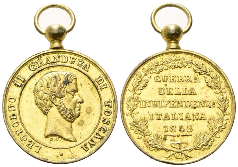 FIRENZE
Leopoldo II d'Asburgo Lorena, 1824-1859.
Medaglia 1848.
Æ dorato
gr....