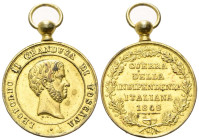 FIRENZE
Leopoldo II d'Asburgo Lorena, 1824-1859.
Medaglia 1848.
Æ dorato
gr. 16,14 mm 27,7
Dr. Testa nuda del Granduca a d.; sotto il taglio del ...