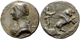 FORLI’
Caterina Sforza Riario (Signora di Imola e Contessa di Forlì), 1463-1509.
Medaglia 1490 opus Niccolò di Forzore Spinelli.
Pb
gr. 249,78 mm ...