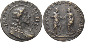 ITALIA
Secondo Quarto del XVI secolo.
Medaglia fusa opus sconosciuto.
Æ
gr. 35,05 mm 40
Dr. IESVS CHRIST DEI FIL. Busto nimbato a d.
Rv. TV ES P...