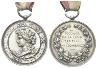 LOCATE TRIULZI
Durante Vittorio Emanuele III, 1900-1943.
Medaglia 1913 al Reduce dalla Libia Granelli Domenico, soldato della 32ma fanteria, opus S....
