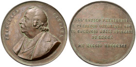 LUCCA
Francesco Carrara (politico), 1805-1888.
Medaglia 1891 opus A. Farnesi.
Æ
gr. 103 mm 60,3
Dr. FRANCESCO - CARRARA. Busto a s.; sotto, A FAR...