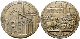 MODENA
Regnando Vittorio Emanuele III, 1900-1946. 
Grande medaglia 1906 opus G. Gualdi. 
Æ
gr. 335,11 mm 87,7
Dr. TEMPLVM HOC MAXIMVM LANFRA - NC...