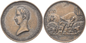 MODENA E REGGIO
Ferdinando Carlo Giuseppe, Arciduca d’Austria, 1781-1850.
Medaglia 1835 opus C. Benedetti.
Æ
gr. 33,16 mm 41,5
Dr. FERDINANDUS AT...