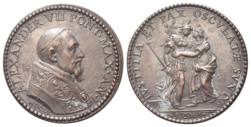 ROMA
Alessandro VII (Fabio Chigi), 1655-1667.
Medaglia riconio 1655 a. I opus ...