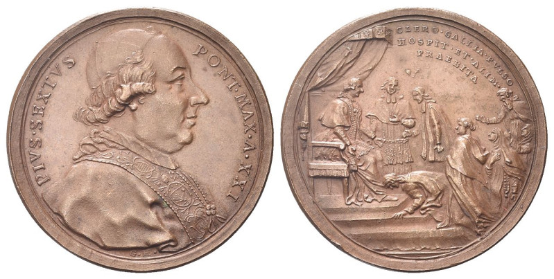 ROMA
Pio VI (Giannangelo Braschi), 1775-1799.
Medaglia 1795 a. XXI opus G. Ham...